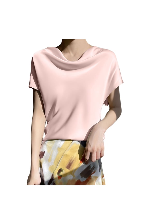 Women Blouses Leopard Chiffon Blouse Keyhole Shirt Yoga Workout Shirts for Womens Tops Casual Short Sleeve Women Top with Lace Comfortable Memory Foam Elegant Lace Top Compression Workout Pink 2XL