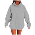 thumbnail image 1 of Women Blouses Light Long Hoodies Women Pullover Sweater plus Comfortable Sweatshirt Warm up Jacket Zip Jacket Sweaters for Fall Plane Hoodies for Womens Tall Pullover Fall Gray 2XL, 1 of 5