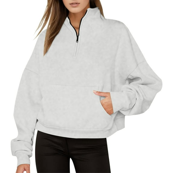 Women Blouses Lightweight Athletic Hoodie Women Winter Jogging Tops Comfortable Grandma Sweatshirts for over Soft Sweaters Womens Sweaters Long Sleeve T Lingerie Pants Set Quarter Zip White 2XL