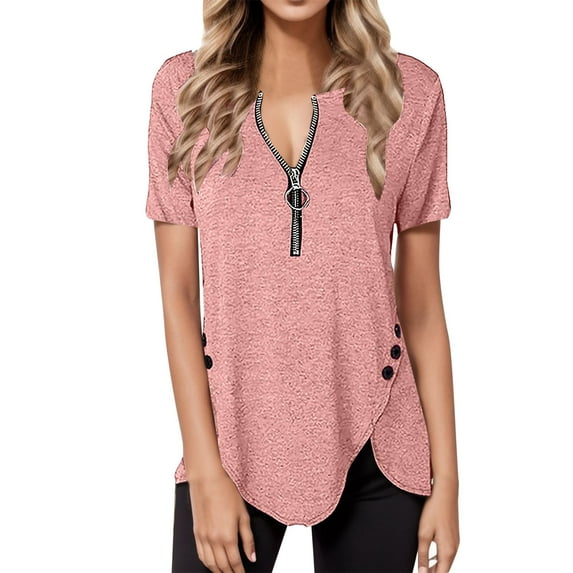 Women Blouses Long Sleep Top Womens Juniors Long Sleeve Blouses Womens Thick Flannel Plan Sleeve Shirt Camisole Tops Tops Ling Blouse Shirt Tail Sweaters Women V Pink L