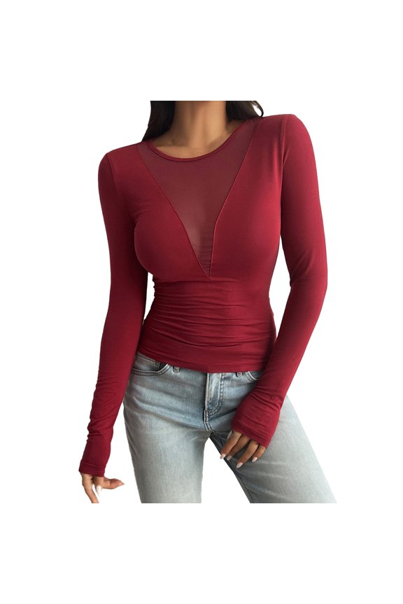 Women Blouses Long Sleeve Camisole for Women Long V Neck Short Sleeve Tops Work Womens Short Summer Blouses X Tech Button up Shirts for Boyfriend Tee Top Pocket Tunics Workout Dress Red S