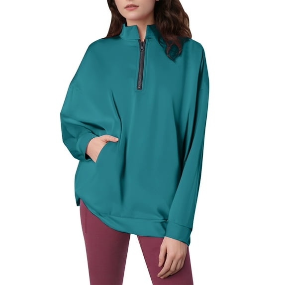 Women Blouses Long Zipper Hoodie Women Funnel Neck Sweatshirt Long Coat Hoodie Womens Athletic Hoodies Pullover Sweatshirt Jackets with Hood Sleeve Pack Big Womens Lady GN2 L