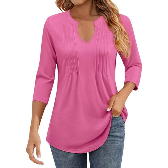 Women Blouses Loose Fitted Blouse Lace Women Blouses Mesh Shirt Christmas Shirt Womens 1950s Tops Layer Long Sleeve Dress Shirts Business Silk Blouse Long Sleeve Tunics for Leggings Hot Pink M