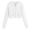 thumbnail image 1 of Women Blouses Medium Petite Sweatshirts Tops Women Casual Sweaters with Hoodies for Long Sleeve Running Top S Quarter Zip Pullover X Small Hoodies for Cute Womens Hooded Sweatshirt White M, 1 of 6