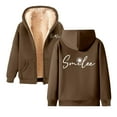 thumbnail image 1 of Women Blouses Oversized Tunic Sweatshirt Women Baseball Shirt Mom Zip Jacket Boy Girl Warm up Jacket Large Hoodie Pullover with Zipper Teen Girl Sweatshirts Hoodies Cute Graphic Brown L, 1 of 5