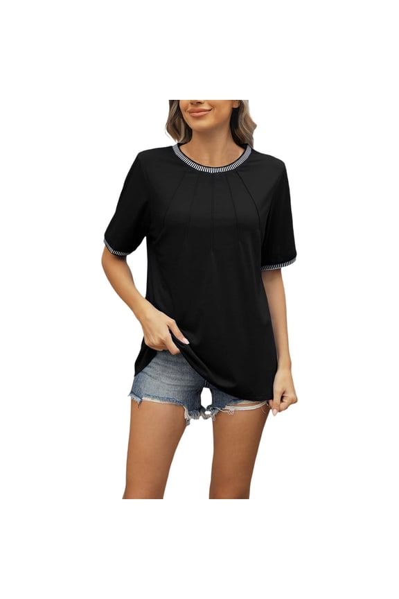 Women Blouses Pattern Tops Women Short Tops for Casual Fitting Long Sleeve Shirt Shirts Trendy Wink Long Sleeve Shirts for Coral Graphic Tees Womens Casual Womens Black 2XL