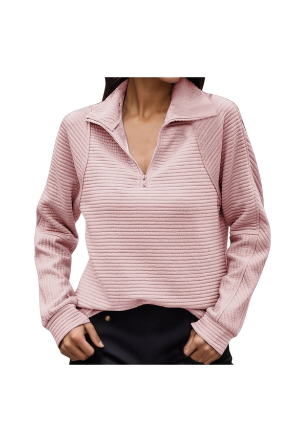 Women Blouses over Quarter Zip Sweater Women Workout Womens Pullover Ladies Sweatshirts plus Size Drawstring Top Long Sleeve Shirts Active Sweaters Soft Athletic Hoodie Light Zip up Red M
