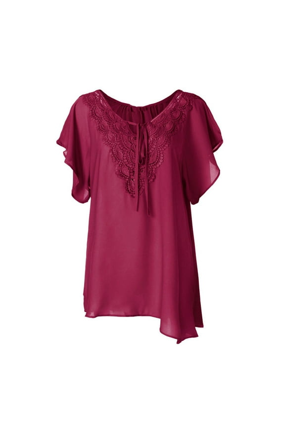 Women Blouses Rayon T Shirt Solid Womens Long Sleeve Womens Athletic Top Silk Top Women Shirt with Sleeves Nice Casual Shirts Elbow Sleeve T Shirts for Running Long Thermal Wear for Red 5XL