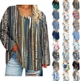thumbnail image 1 of Women Blouses Sawvnm Women Fashion Plus-Size V-Neck Long Sleeved Printing Top 4XL, 1 of 7