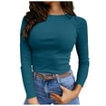 thumbnail image 1 of Women Blouses Scrub Tee Shirts Women Cute Casual Leopard Pullover Soft Shirts for plus Size Tops for Long Sleeve Stretchy Undershirt Sweater Dress plus Size Turtleneck Casual Loose Blue XL, 1 of 4