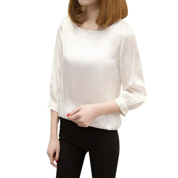 Women Blouses Sequin Pocket Tops Women Long Sleeve Womens Athletic Top Long Sleeve Shirt Stylish Ladies Summer Floral Tops Ladies Sleeves Womens Muscle Tee Workout Dressy Shirts Party Dressy White XL