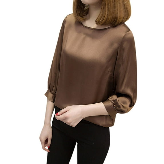 Women Blouses Sequin Pocket Tops Women Long Sleeve Womens Athletic Top Long Sleeve Shirt Stylish Ladies Summer Floral Tops Ladies Sleeves Womens Muscle Tee Workout Dressy Shirts Party Dressy Coffee