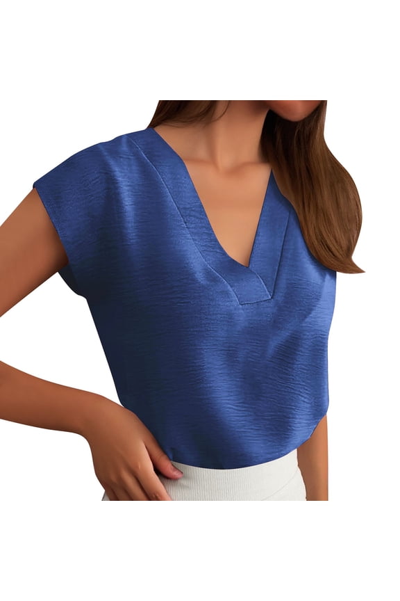 Women Blouses Short Sleeve Shirt Teen Ladies Knit Short Sleeve Shirt Blouses Older Womens Tunics Tops Women Active Wear Womens Long Tall V Neck Tops Check Dress T Navy M