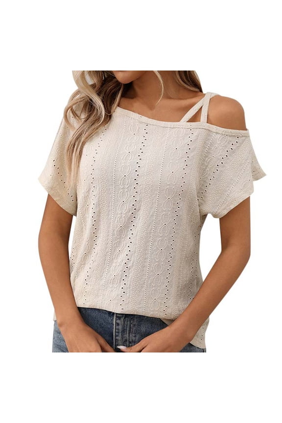 Women Blouses Short Sleeve Shirts for Women Plaid Lace Long T Shirts for Causal Long Sleeve Swim Top Tie Band Loose Shirt Blouse Neck Top Tunic Tops Casual Short Knit Beige M