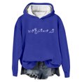 thumbnail image 1 of Women Blouses Soft Womens Sweatshirt Hoodie Sweatshirt for Women with Thumb Holes over Womens Long Hoodie Lace up Knit Pattern Pullover Sweater Zip up Top Pack Blue L, 1 of 2