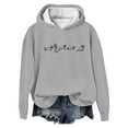 thumbnail image 1 of Women Blouses Soft Womens Sweatshirt Hoodie Sweatshirt for Women with Thumb Holes over Womens Long Hoodie Lace up Knit Pattern Pullover Sweater Zip up Top Pack Gray 2XL, 1 of 2