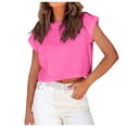 thumbnail image 1 of Women Blouses Summer Shirts Tall Womens Long Shirts Blouses Compression Workout Women Turtleneck Loose T Shirt Ladies Ling Sleeve Tops Casual Shirt Teen Girl Womens plus Tops Dressy Casual Hot Pink S, 1 of 5
