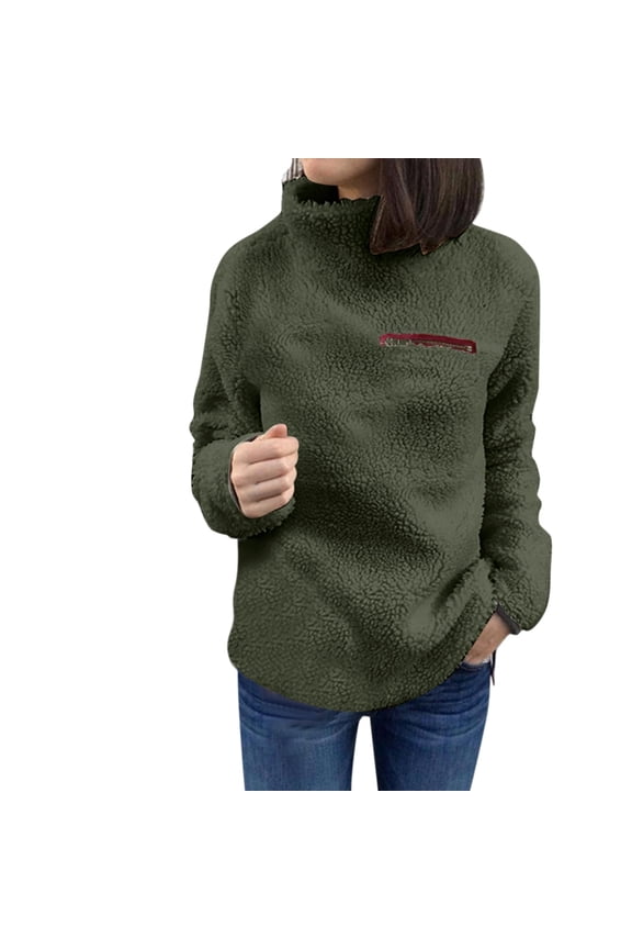 Women Blouses Sweater for Women with Hood Fitted Wrap Tops Hooded Zip up Sweatshirt Half Sweatshirt for Toe Band Womens Long Sleeve Adult Small Hoodies Womens plus Lightweight Hoodie Ladies Army