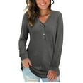thumbnail image 1 of Women Blouses Thermal Ladies Underwear Neck Thermal Long Cute Tops Casual Tunic Tops Short Sleeve Blouse Women Splicing plus Size Tees for 3x Casual Solid Blouse Summer Shirts Womens Grey 2XL, 1 of 6