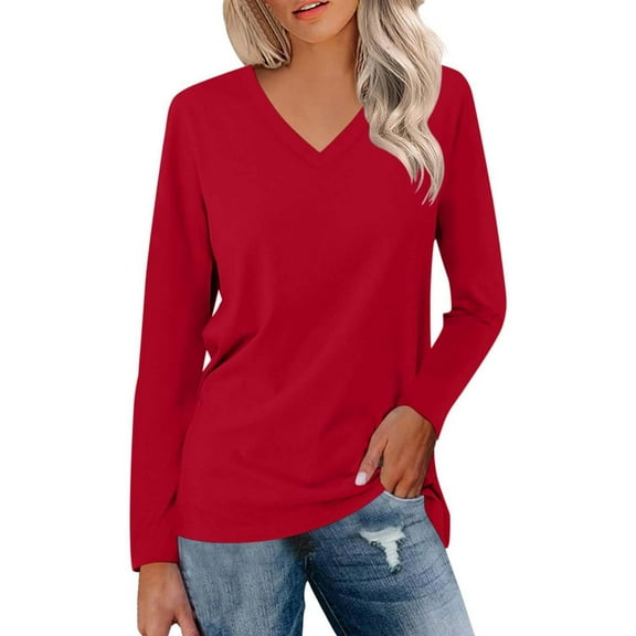Women Blouses Thick Womens Shirt Womens round Neck Tops Fall Shirts Trendy Long Sleeved Athletic Shirts Women Long Sleeve Camisole for Compression Sleeve Fitness Tee Plaid Jackets Red L