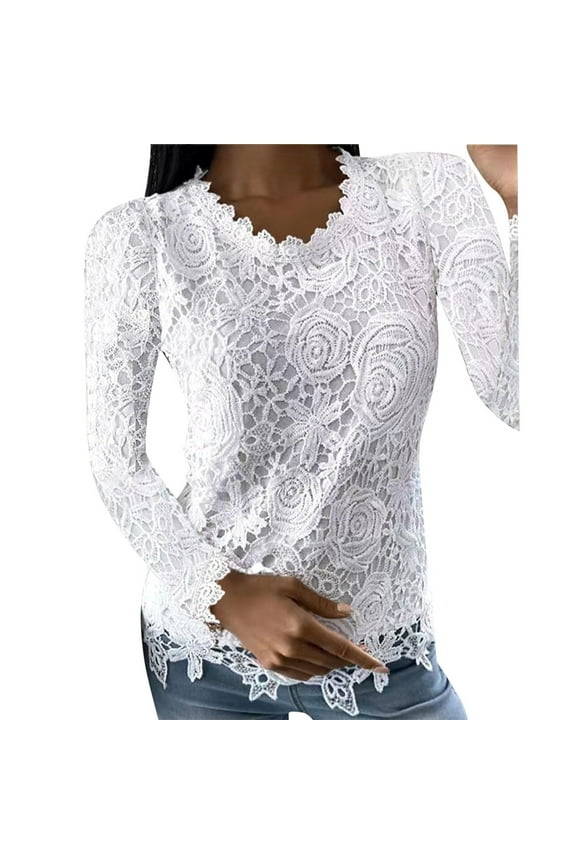 Women Blouses Thin Tee Shirts for Women Quarter Sleeve Shirt Fit Apparel Long Sleeve Eyelet Top Causal Shirts for Winter Running Base Layer Layer Shirt Womens Cycling Short Womens White 5XL