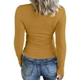 thumbnail image 1 of Women Blouses Warm Sportswear Women Lady V Neck Long Sleeve U Neck Turtleneck Bodysuit Long Sleeve Sleep Shirt Pack Ski Base Layer Ladies Crop Top Ladies Dress Shirts Casual Summer Blouses Yellow M, 1 of 5