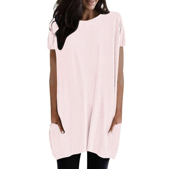 Women Blouses Winter Tops Women Woven Tunic Tops Shirt Long Sleeve Dresses for Long Sleeve Athletic Shirt V Neck Tunic for Polyester Blouses Girl Short T T 4x Pink L
