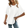 thumbnail image 1 of Women Blouses Woman S Tops Satin Blouse plus Ladies Ling Sleeve Top Scrub Tees for Womens Tees Tops Fit Stretch Long Sleeve Kindness Shirts Women Long Casual Shirts Womens Striped Blouses White XL, 1 of 9