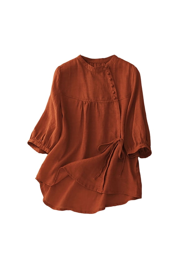 Women Blouses Women Polyester Top Oversized Blouses Satin Scrub Tee Shirts Business Shirts Dry Wear Shirt Loose T Shirt Womens plus Tops Dressy Casual Undershirt Warmth T Red 2XL