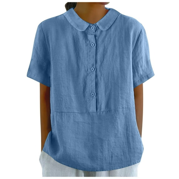 Women Blouses Womens Athletic Shirts Long Sleeve plus Size Long Sleeve Tops Summer Dresses Women 2022 Work Out Tops Oversized Blouses Satin Size T Shirt Teen Girl Shirt Short Blue 2XL