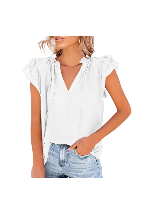 Women Blouses Womens Blouses And Tops Casual Women Button up Tunic Long Sleeve Cropped T Shirts for Lace V Neck Top Utility Pocket Vintage Work Blouse T Turtle Womens Clothes 2022 Long White S