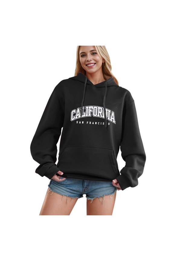 Women Blouses Womens Large Hoodies Women Tunic Sweatshirt Customized Sweaters Long Shirt Hooded Sweatshirt plus Fashion Sweaters Quilted Snap Pullover Men Petite Small Top Lady Pullover Top Black 3XL