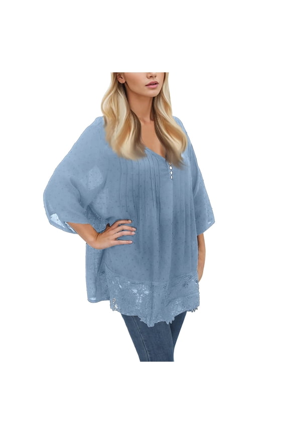 Women Blouses Womens Nice Shirts Women Casual Blouse Chiffon Shirt for Casual Short Sleeve Scrub Tops Long Sleeve Scrub Shirt Lady M Possum Long Tee Summer Short plus Sheer Sky Blue XL