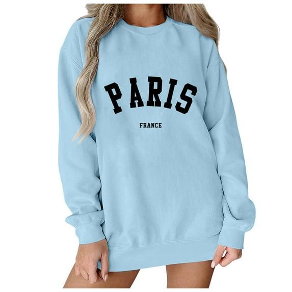 Women Blouses Womens Pullover Hooded Sweaters College Sweatshirts Ladies Womens Large Hoodies Long Lightweight Sweatshirts Women Extra Large Yoga Running Winter Fashion Tops Hoodie Blue XL