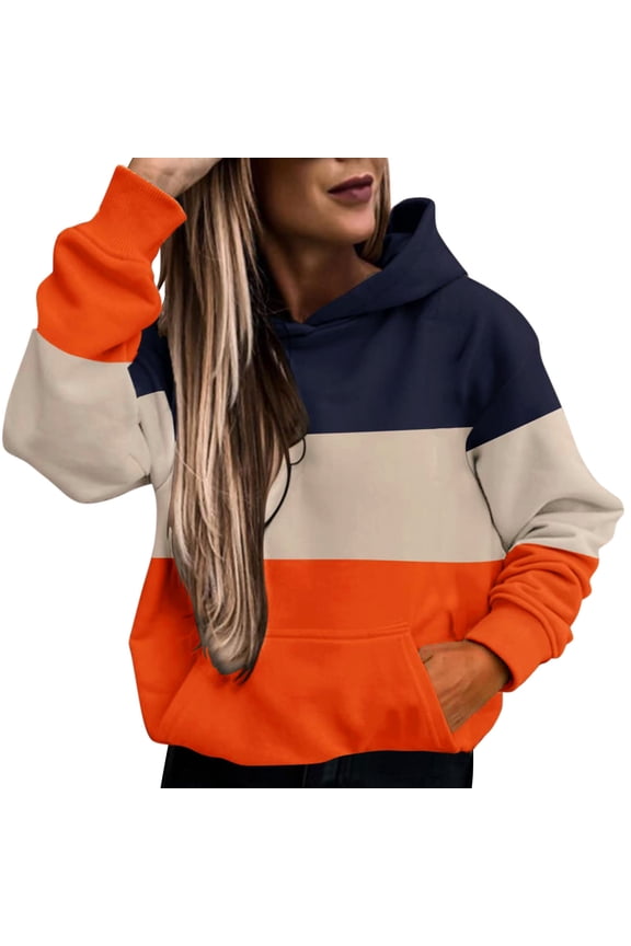Women Blouses Womens Pullover Sweatshirt Long Women Sweatshirts And Hoodies with Zippers Long Sweater for Womens Letter Print Sleeve Crop Top Sweatshirt Hoodies Scrub Pullover Petite Orange L