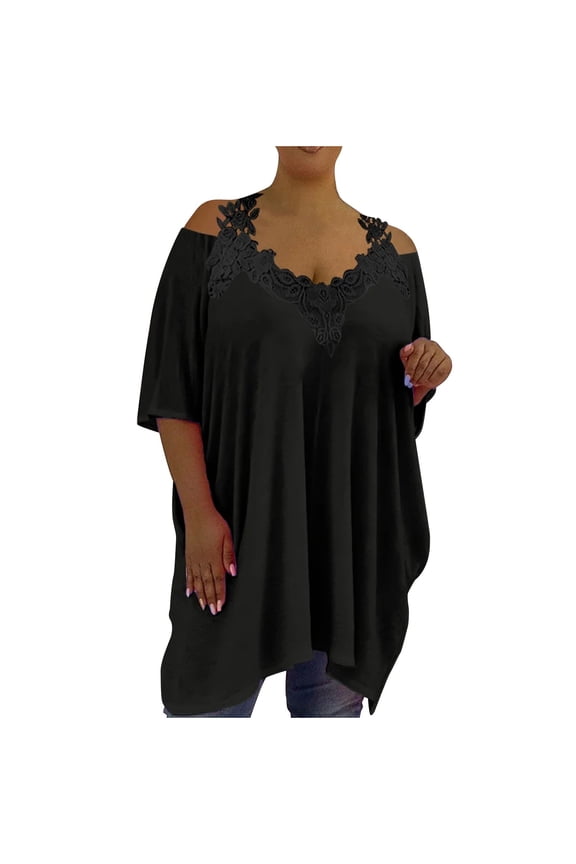 Women Blouses Womens Quarter Sleeve Shirt Womens Blank Shirt plus Size Tops 3xl Oversized Blouse Formal Blouse Ladies Long Sleeve Tops Extra Small Ladies Knit Long Top Spandex T Black 3XL