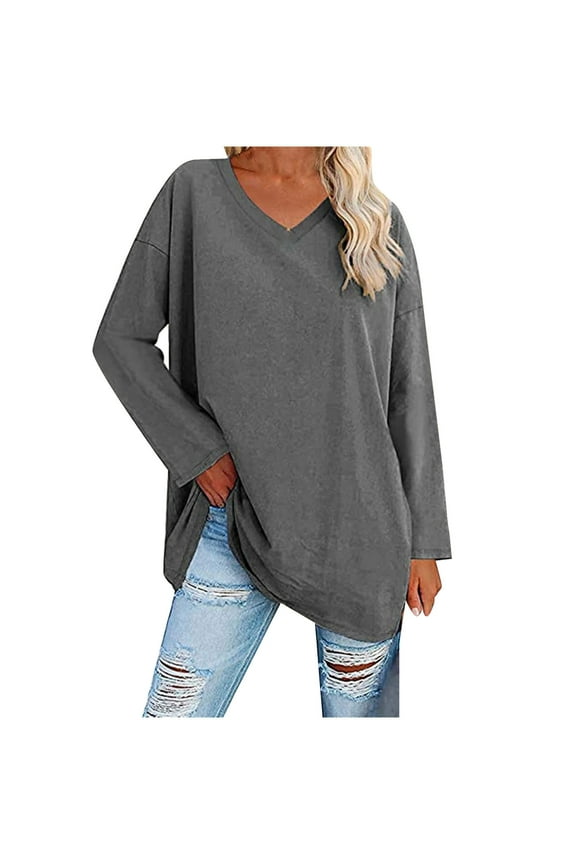 Women Blouses Womens Soft Tee Shirts Womens Popover Blouse Short Sleeve Dress Top Pom Blouses Women Extra Long Tee Shirts for Striped Exercise Tops Long Sleeve Workout Tops Grey S