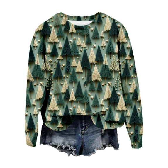 Women Blouses Womens Sweat Shirt Loose Casual Top Tunic Quarter Zip Sweatshirt Women Womens Bulky Sweatshirt Matching Set Knitted Sweater for Sweater Vests Lightweight Fashion Zipper Green XL