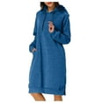 thumbnail image 1 of Women Blouses Womens Sweatshirts Pullovers And Hoodies Longer Hoodies Women Lightweight plus Long Sweater for Sweater Hoodie Cool Womens Hoodie Lady Long Tunic Top Blue M, 1 of 7