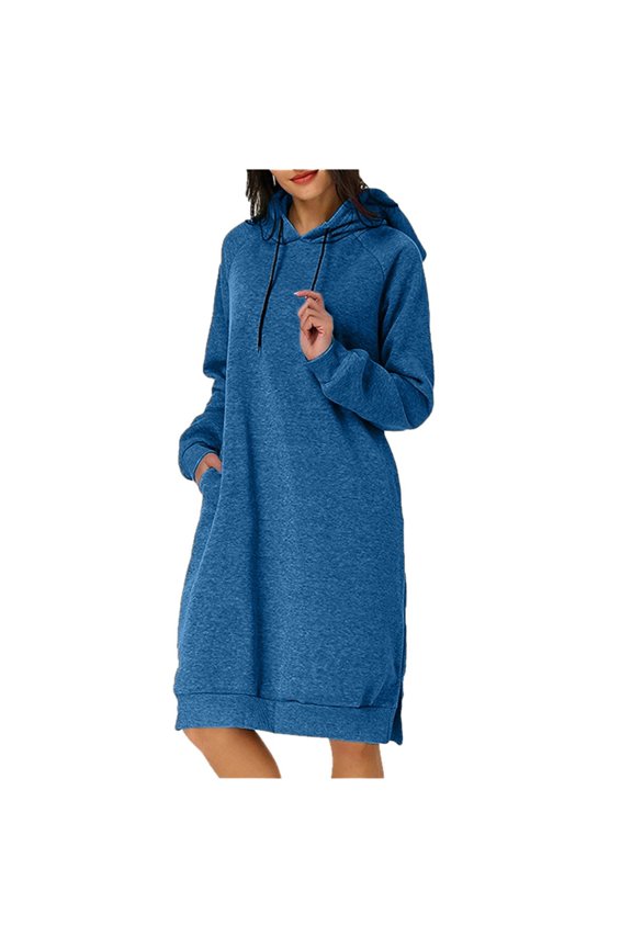 Women Blouses Womens Sweatshirts Pullovers And Hoodies Longer Hoodies Women Lightweight plus Long Sweater for Sweater Hoodie Cool Womens Hoodie Lady Long Tunic Top Blue M