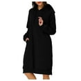 thumbnail image 1 of Women Blouses Womens Sweatshirts Pullovers And Hoodies Longer Hoodies Women Lightweight plus Long Sweater for Sweater Hoodie Cool Womens Hoodie Lady Long Tunic Top Black XL, 1 of 8