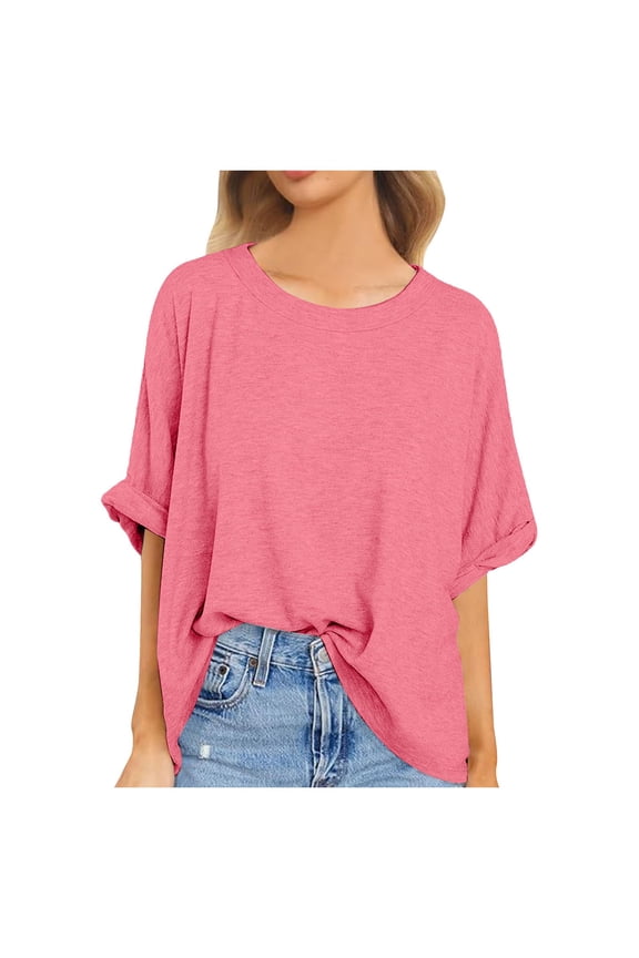 Women Blouses Womens Tops Long Sleeve Loose Womens Long Sleeve Tunic for Leggings Quick Fit Maternity Leotard Semi Fitted Tops Shirts Blouses V Neck Short Outdoor Foam Undershirt Women Watermelon Red