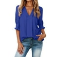 thumbnail image 1 of Women Blouses Womens Tops Long Warm Tops Sequin Shirt Womens Thick Tee Ladies Medium Long Sleeve Shirts for Fall Petite Maternity Tunic Scrub Base Layer Fitted Tee Shirt Work Women's V Neck BU1 2XL, 1 of 4