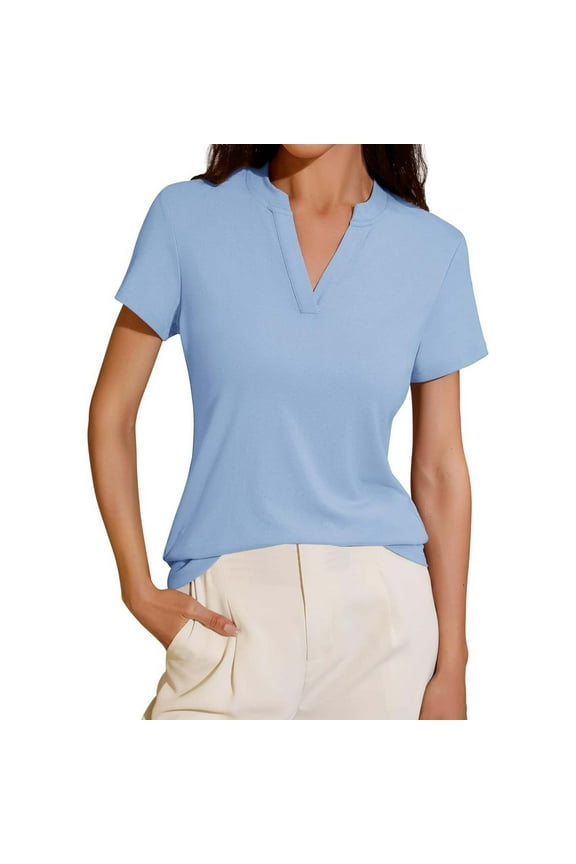 Women Blouses Work Out for Women Ladies Short Sleeve Shirts And Blouses Silk Rayon Blouse Thick Womens Shirt Long Sleeve Ladies Tops Neck Turtleneck Long Tunic T Shirt Chiffon Pom Blouse V Light Blue