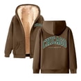 thumbnail image 1 of Women Blouses Zip up Women Jacket Pullover Sweater plus Athletic Top Long Sleeve Womens Tall Pullover Athletic Sweater Velour Tops Hooded Zip up Sweatshirt Hoodie Tunic Fashion Sweatshirt Brown XL, 1 of 5