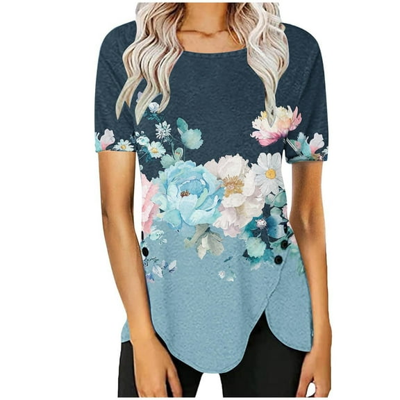 Women Blouses and Tops Fashion Under 10 Shirts for Women Dressy Casual Graphic Tees Plus Size