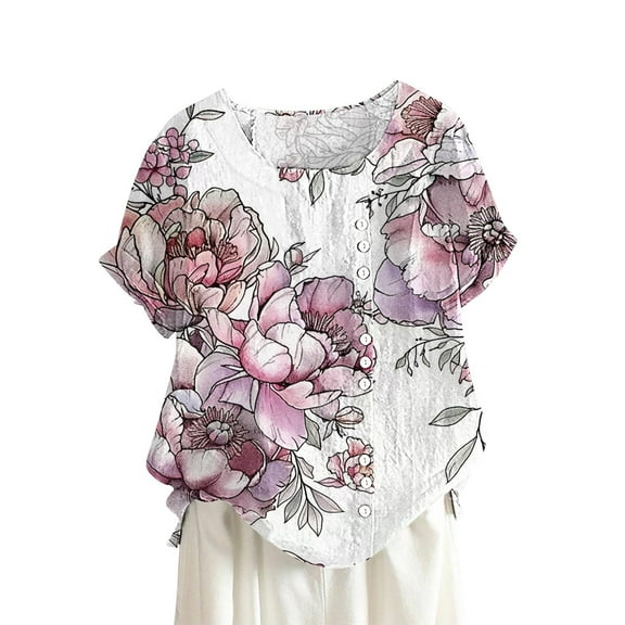 Women Blouses for Work Casual Short Sleeve Shirts for Women Trendy Summer Shirts for Teens Modest