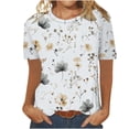 thumbnail image 1 of Women Blouses for Work Professional Womens Funny T Shirts Under 10 Dollars Short Sleeve Tunic Tops for Women 2025, 1 of 4