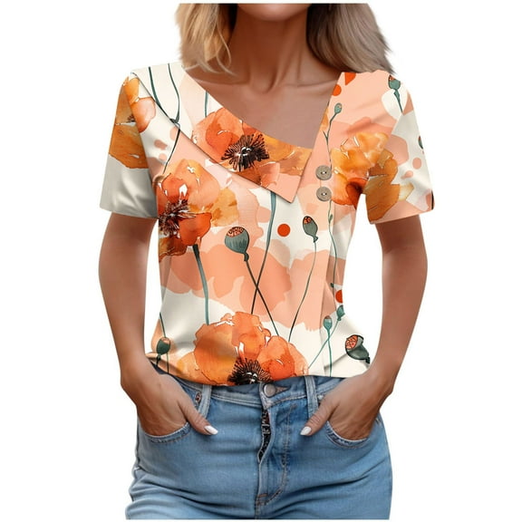 Women Blouses for Work Short Sleeve Plus Size Womens Shirts Long Generic Brand Tops for Women