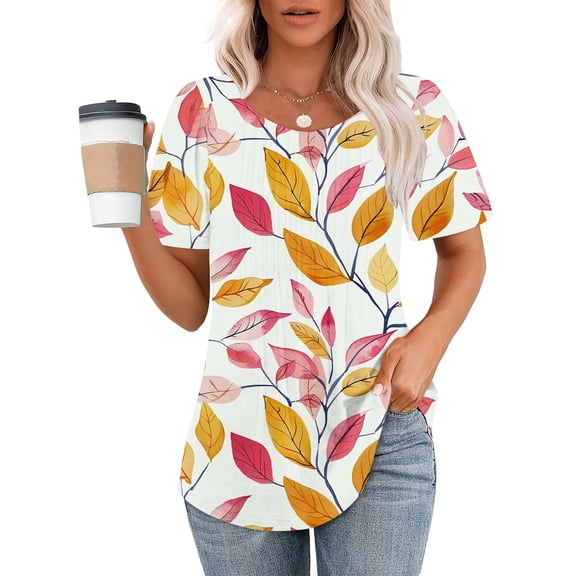 Women Blouses for Work Under 10 Womens T Shirts Loose Fit Plus Short Sleeve Button Up Shirts for Women Pattern